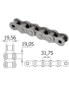 Reťaz 20B-3 1''1/4x3/4''