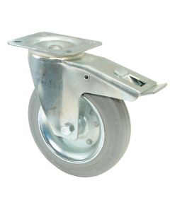 Transportné koliesko otočné s brzdou 100mm šedé