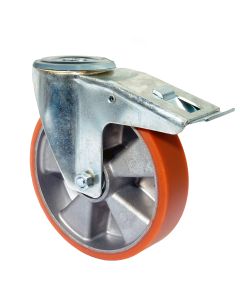 Transportné koliesko otočné bez dosky s brzdou 125mm PU