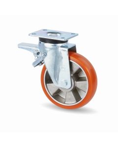 Transportné koliesko otočné s brzdou 200mm PU