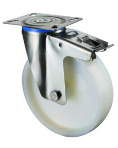 Transportné koliesko otočné polyamidové s brzdou 125mm nerezové
