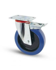 Transportné koliesko otočné s brzdou modré 100mm