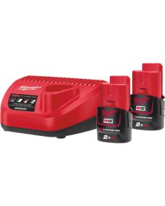 MILWAUKEE M12 NRG-202 sada nabíjačka+2x akumulátor 2Ah