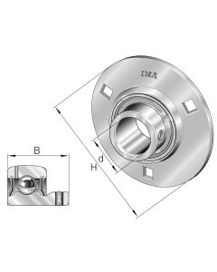 Samostatný domec bez ložiska SBPF 207 FK